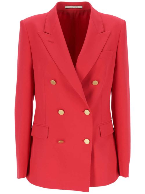 Coral pink georgette crepe woman jacket Tagliatore 0205 | JPARIGI10B600001U24E231R1349